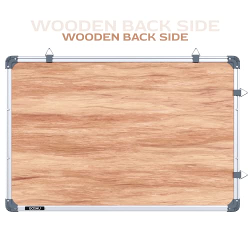 Image of GOSHU Magnetic White Board 2 feet x3 feet Dry Erase whiteboard Includes 10 Magnets, 1 Duster, 2 Marker and 1 30cm Scale (2x3 feet + Pack of 14 Items)