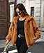 Dugcew Women's Faux Fur Lapel Fashion Short Fluffy Zip Up Jackets Fall Winter Cropped Warm Coat