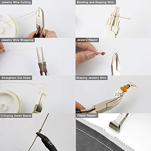 Alicates de joias, 9 peças de alicates para fabricação de joias, kit de fabricação de joias para sup