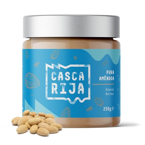 CASCA RIJA: Crema de Almendras 250g | 99,8% Almendras Tostadas + 0,01% Canela Molida + 0,01% Jengibre em Polvo | 100% Natural y Cremosa Sin Trozos de Almendras, Vegan