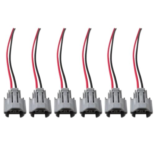 Upgraded 6 Pack High Impedance Female Fuel Injector Connector Electrical Plug Pigtail