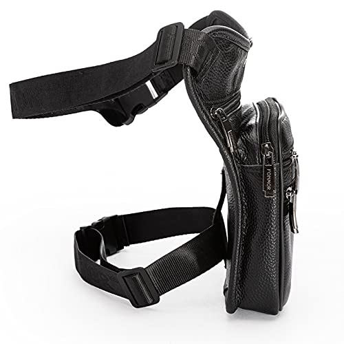 Marsupio da Gamba,Marsupio Moto Borsa a Goccia in Pelle da Uomo Borsa a Vita con Cinturino a Tracolla Borsa a Tracolla Fanny Pack Belt Hip Bum Traveling Moto Moto Messenger Borsa a Tracolla