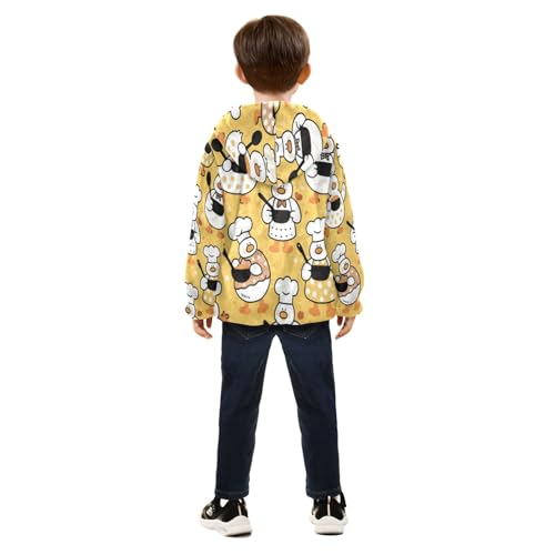 Duck Pattern with Cooking Toddler Fleece Jacket Girl Boys Hooded Fleece Jacket Coat Warm Outwear Zip-up 3-10T4