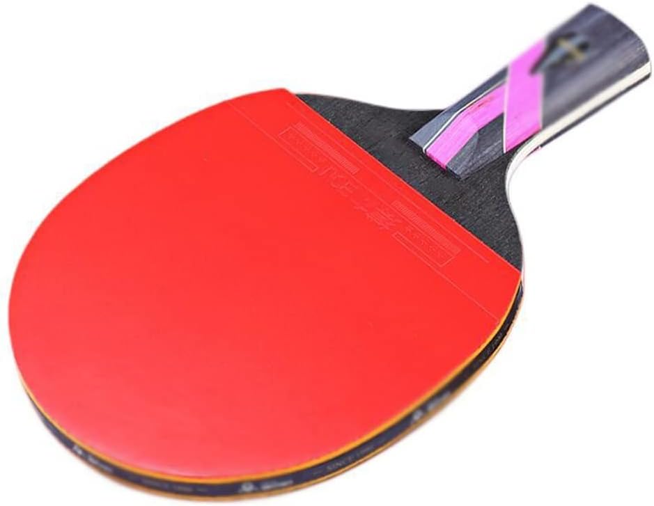 Racket with Face Pimples in Rubber Sponge and Bag Ping Pong Racket Bat Paddle Short Long Handle(E)