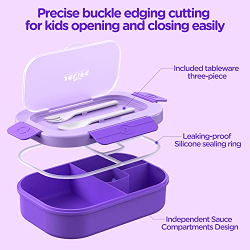Jelife Lunch Box Kids Bento Box - 1300Ml Large Bento-Style Bento Box Adults Lunch Box, Ideal Leak Proof Bento Lunch Box For Kids School, Bpa Free Lunchbox Containers For Teens Toddlers, Purple #TOP1