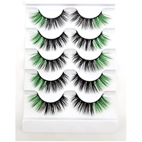 MISSLADY 3D Faux Mink Eyelashes with Green Ends (FM-205) Cover
