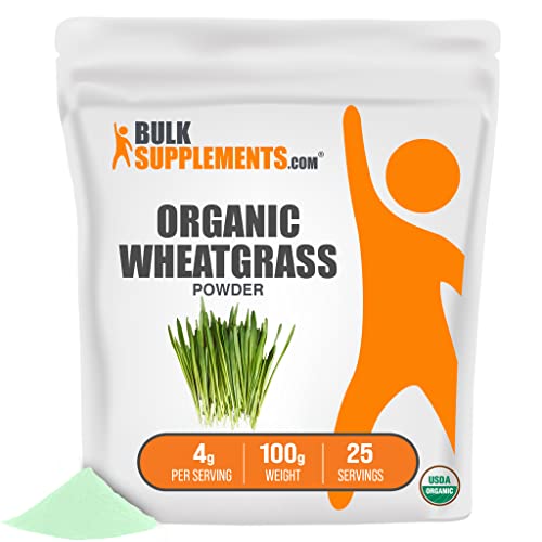 Bulksupplements.com Organic Wheat Grass Powder - Superfoods Powder - Organic Greens Powder Superfood - Wheatgrass Juice Powder - Raw Wheatgrass Juice Powder (100 Grams - 3.5 Oz) #TOP11