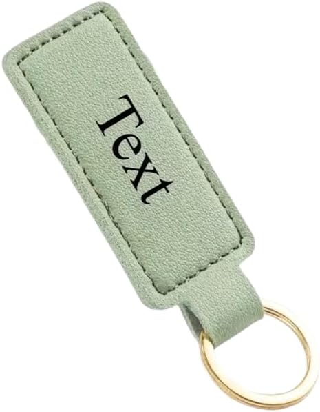 Personalised Leather Keyring – Custom Engraved Name Keyring (2.5 × 7.5 cm) – Vegan Leather Keychain/Key Fob – Personalized Gift for Birthday, Men Women, Wedding, Car, Home, 10 colors