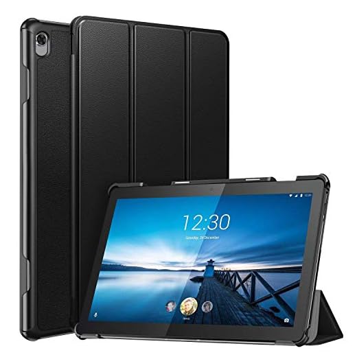 ZtotopCase Fodral till Lenovo Tab M10 HD 10,1 tum 2018, ultratunt PU-smart fodral med trefaldigt främre skydd för Lenovo Tab M10 (TB-X505L/TB-X505F/TB-X605L/TB-X605F), svart