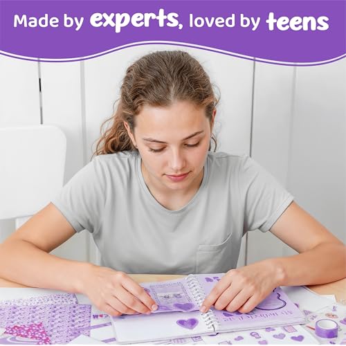Image of jackinthebox Gratitude Journal Kit for Girls Ages 8-12, 242 pcs, Scrapbooking Journaling Set for Teen & Tween,10 Fun Gratitude Exercises, Journals Art & Craft Kit, Ideal Gift for Kids 8 9 10 11 12