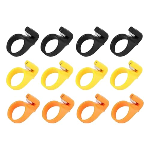 Générique Coupe-Fil annulaire pour Doigt - Lames annulaires Coupe-Fil | Outil de Coupe de Doigt de Ligne de 12, Accessoires de de dé à Coudre pour Le Fil, Le Fil, Les Couleurs