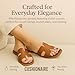CUSHIONAIRE Voyage Cutout Strap Slides for Women, Slip On Summer Flats, Trendy Footwear, Comfortable Vacation Style Sandals for Women 2025, WHISKEY 10