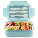 NatraProw Bento Box for Adult, 1400 ML Lunch Containers for Adults, LeakProof Lunch Box with Utensil