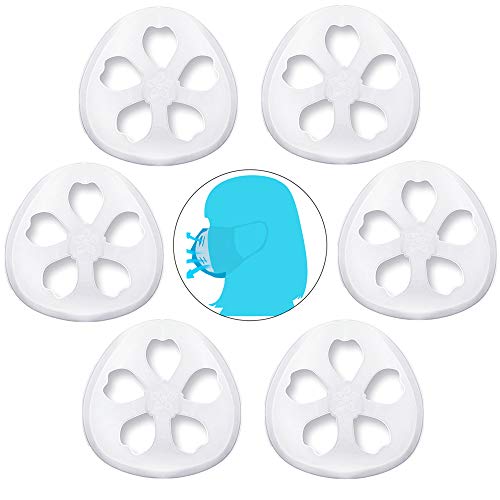 3D mask bracket,Face Bracket, Nose pads nose and mouth mask cool mask (6PCS, White)