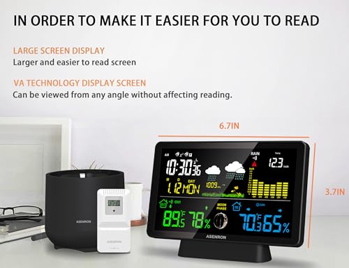 Weather-Station-with-Rain-Gauge-Home-Weather-Stations-Wireless-Indoor-Outdoor-with-Rain-Gauge-Thermometer-Barometric-Pressure-Humidity-Monitor-Atomic-Clock-Digital-Weather-Forecast-and-Alerts