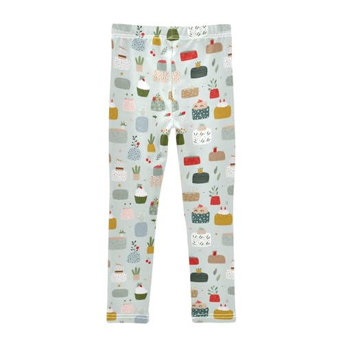 senya Girls Printed Leggings Yoga Pants Cake Pattern for Kids in 4t to 10 Years, 4T2
