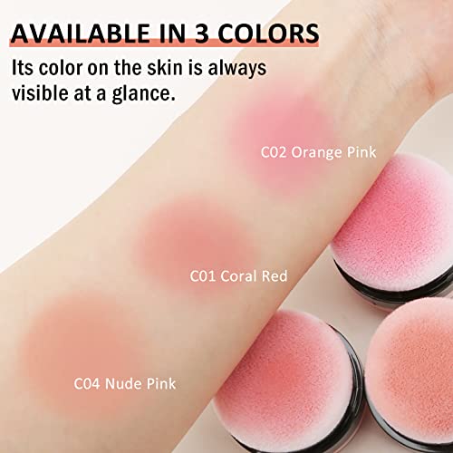 Boobeen Loose Powder Blush Air Cushion Blush, Natural Blusher For Cheeks, Highly Pigmented Blush Makeup Easy To Blend Makeup Blushin, All Day Wear #TOP5
