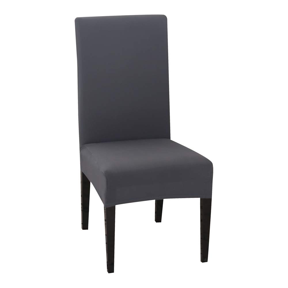 Housses de chaise de cuisine grises en lot de 6 pièces en Spandex