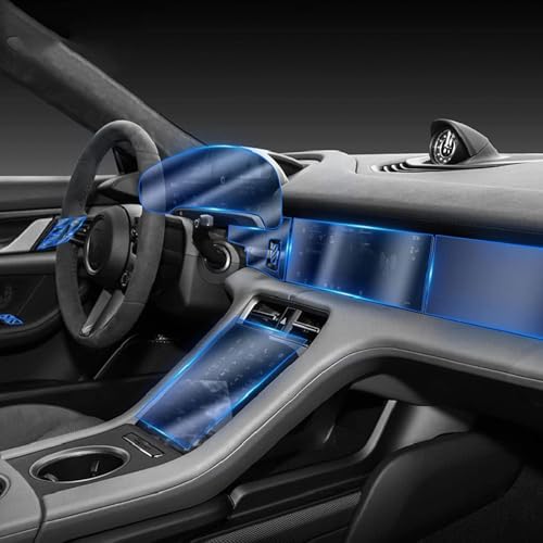 Film anti-rayures console Porsche Taycan protection TPU transparente anti-traces de doigts