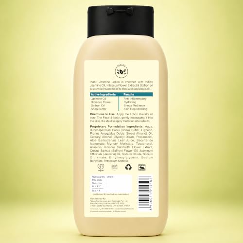 Image of inatur Jasmine Oil Body Lotion 200ml | Lightweight Daily Moisturizer | Refreshing jasmine fragrance for a spa-like skincare experience
