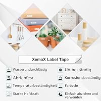 6x XemaX Schriftband Kompatibel für Brother P-Touch TZe-221 TZe221 für Brother P-Touch Bänder 9mm für PT-1010 H105 H100LB 1000 P300BT H100R D400 E100 H110 Beschriftungsgerät, Schwarz auf weiß – Ansicht 4