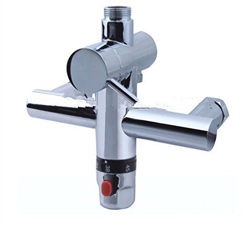 Mitigeur thermostatique laiton mural chrome Gowe Luxe pour douche