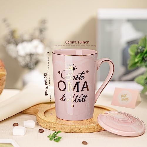 Oma Geschenk für Geburtstag, Beste Oma der Welt, 400ml Rosa Tasse Geschenke – Ansicht 2
