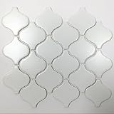 Tenedos Arabesque 11 in. x 9.5 in. x 6 mm Glazed Porcelain Mesh-Mounted Matte Floor Wall Mosaic Tile Backsplash for Bathroom, Kitchen, Accent Decor, Fireplace (11 pcs/case) (White)