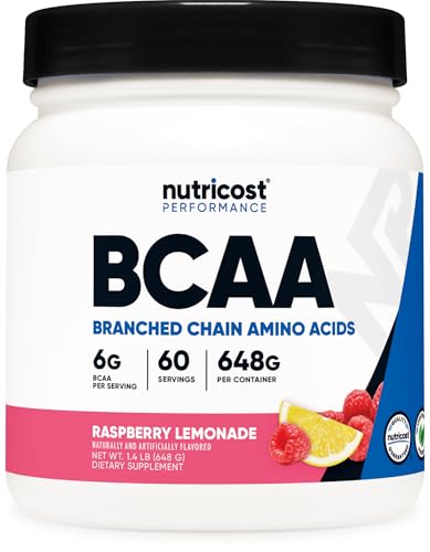 Nutricost BCAA �p�E�_�[2:1:1 ���Y�x���[�����l�[�h�� 60�H�� ���򍽃A�~�m�_ �x�W�^���A�� Non-GMO �O���e���t���[