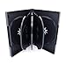 Maxtek Black 8 Disc DVD Cases with 3 Flip Trays and Outter Clear Sleeve, 10 Pack