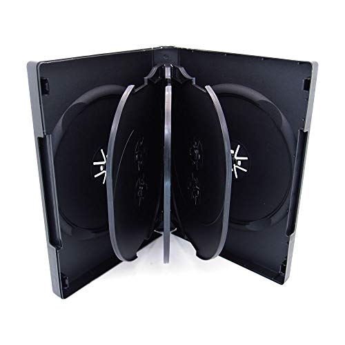 Maxtek Black 8 Disc DVD Cases with 3 Flip Trays and Outter Clear