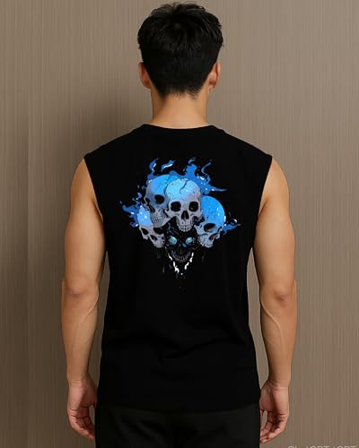 Image of JUGULAR Tank Tops Sleeveless T-Shirt for Men Gym Wear Vest Printed Stylish Round Neck Running for Sports Workout Fitness & Casual or Beach Wear
