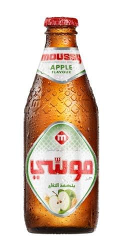 Moussy Apple Malt Beverage Non Alcoholic Drink - Pack of 12 Glass Bottles 330ML - موسي شراب شعير بنكهة التفاح