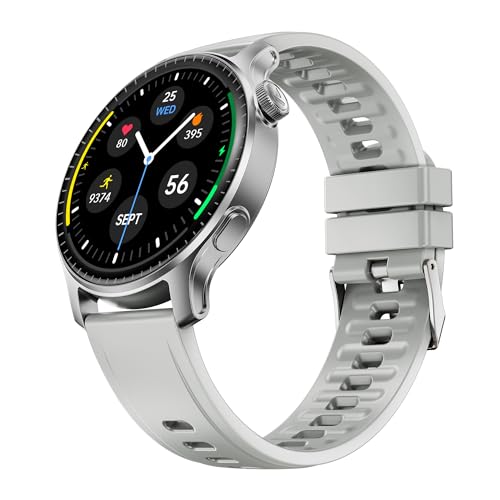 Image of Boat Ultima Prime smartwatch with 1.43 inch AMOLED Display, AOD, Personalized Fitness Nudges, Functional Crown,100+ Sports Modes, Create Your Own Watchface, smartwatch for Man and Woman (Silver Mist)