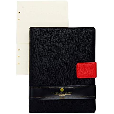 Victoria's Journal A5 320 Page Pu Buffalo Cover Black Organiser Cover