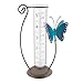 La Crosse 704-71077-INT 5 inch Capacity Glass Blue Butterfly Rain Gauge