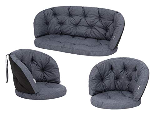 PillowPrim Kissen für Rattangarnitur, Bankkissen, Bankauflagen Kissenset Freizzeit Kissen Polster Sommerbänke Set 2 Sesselpolster + Bank Navy Blau PillowPrim Kissen für Rattangarnitur, Bankkissen, Bankauflagen Kissenset Freizzeit Kissen Polster Sommerbänke Set 2 Sesselpolster + Bank Navy Blau