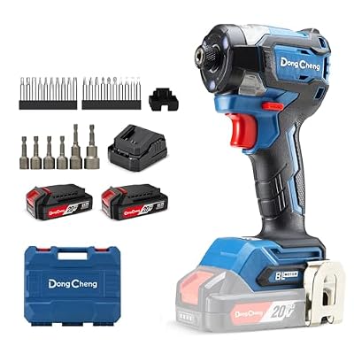 Atornillador de Impacto Dong Cheng 18V sin Escobillas, 208Nm, Modo Autoperforante, 3200 rpm, 4300 ipm, Portabrocas Hex 1/4", 3 Velocidades, con 2 Baterías de 2.0 Ah | Ya disponible en tu tienda friki favorita! En mundofriki.es!
