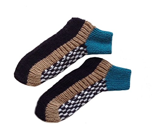 Chaussettes laine d'alpaga contre les pieds froids modèle épais marron