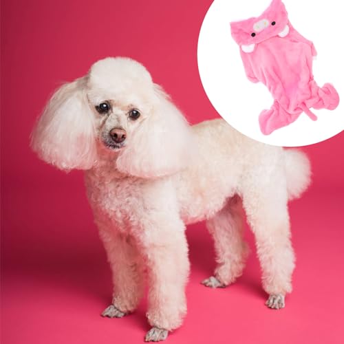 Fantasia fofa de animal de estimação POPETPOP, design de porco rosa para animais de estimação com ca