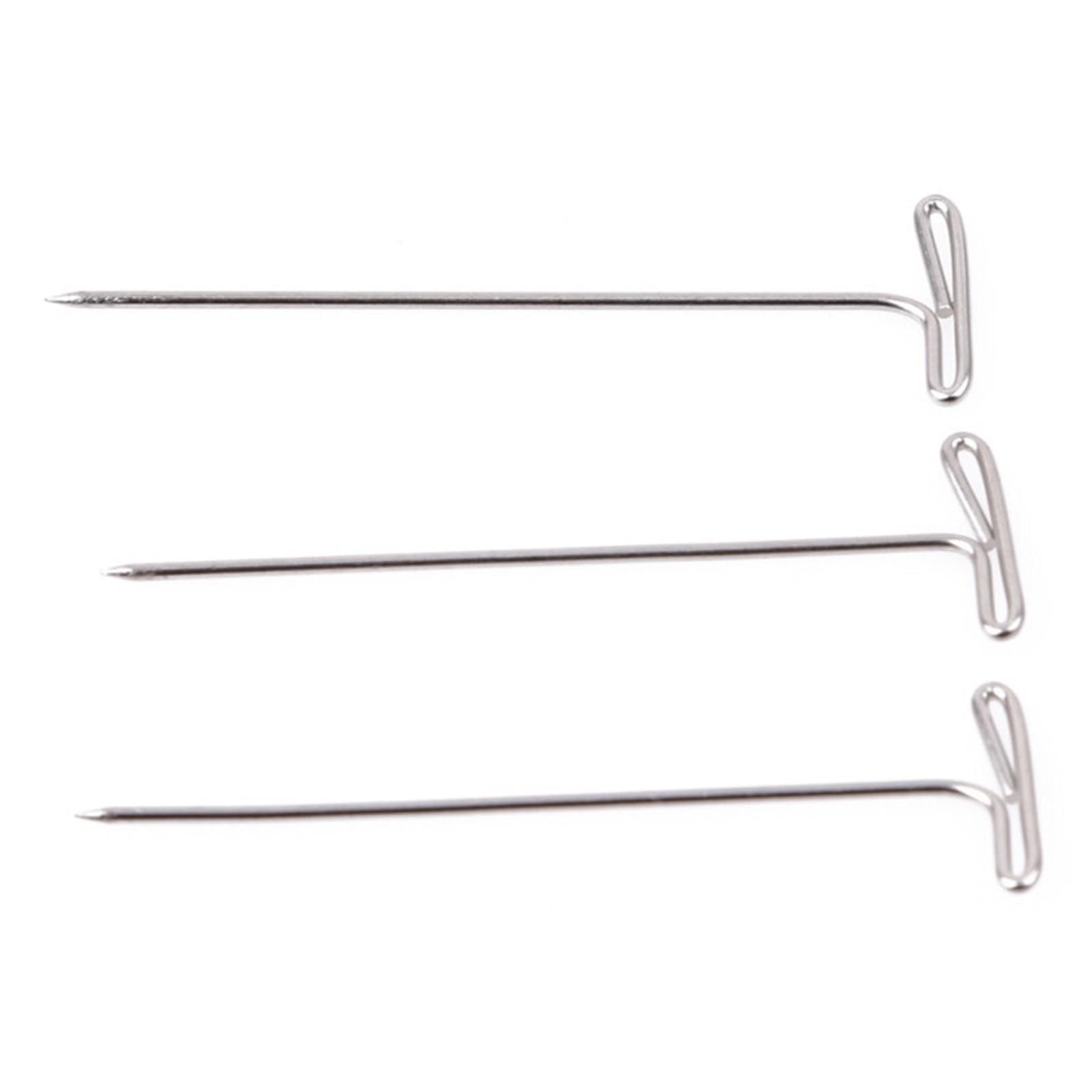 T Pins 50/100Pcs 27/32/38/45/50MM T Pin Needles Wig Making Pins For Blocking Knitting Assorted Sizes T-Pins Stainless Steel NEW(100pcs-45MM)