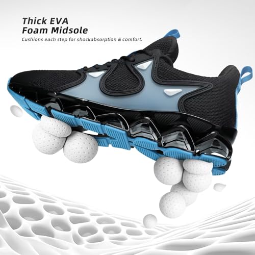 Image of Mens Running Shoes Blade Fashion Sneakers Casual Slip on Tennis Walking Athletic Sport Trainers Zapatillas para Hombre Black Moon