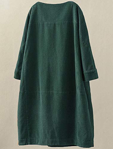LaovanIn Women's Corduroy Tunic Tops Cotton Long Sleeve Dresses with Pockets3