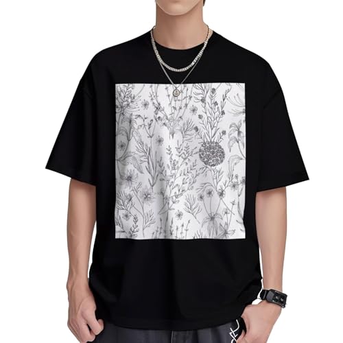 T-shirt en coton respirant homme imprimé herbes contre l'inconfort quotidien