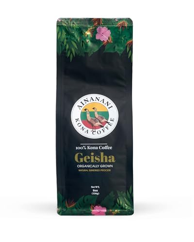 Geisha Ainanani Kona Coffee en grano 8 oz miniatura 1