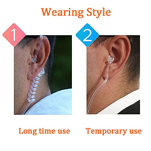 image for KOQICALL Walkie Talkie Earpiece Air Acoustic Tube Earpieces Headset wi