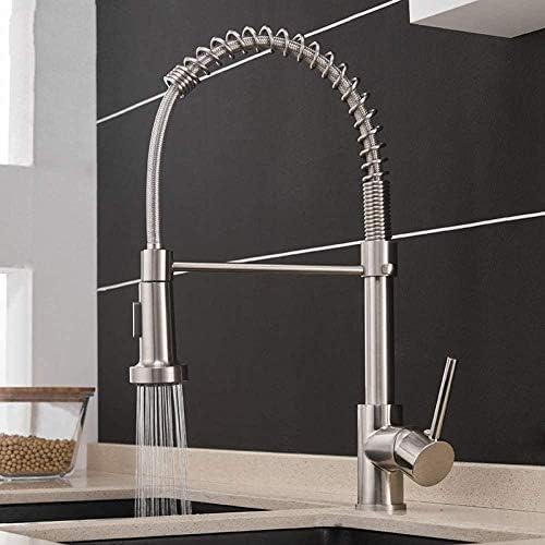 Robinet mélangeur d'eau extractible brossé rotatif 2 fonctions cuisine