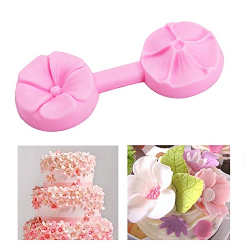 Oyfel Redondos antiadherentes Moldes de Fondant de Pastel de Flores Rosas cavidades Mini Moldes de Silicona de Flores Decoración Chocolate Tartas gelatina Velas