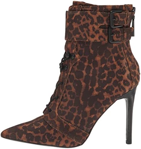 GUESS Women's BOSSI Ankle Boot, TAN Leopard 210, 7.5 | Image 7