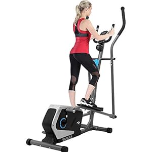 Buyer Empire Elliptical Cross Trainer Air Walk Trainer Glider Weight loss Workout Step Machine with LCD Monitor Training Fitness Cardio Aerobic Exercise, ideal for Indoor Office Home Gym Equipment